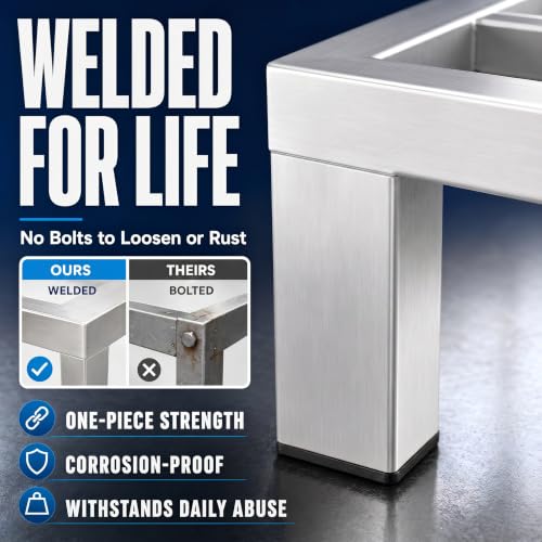 24" x 24" x 12" Aluminum Dunnage Rack Heavy Duty Floor Storage Stand, NSF for Commercial Use - size: 24"W x 24"D x 12"H