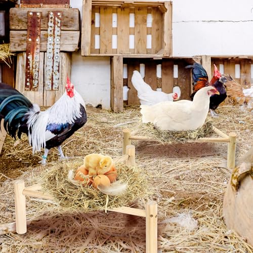 Chicken Perch for Coop & Brooder, Chicken Roosting Bars, Chicken Toys & Pine Wooden Coop Accessories, Triangular Chick Perch for Parrots Birds, Natural Poultry Stand Chicken Nesting Support (1 PCS) - size: 1 Pcs
