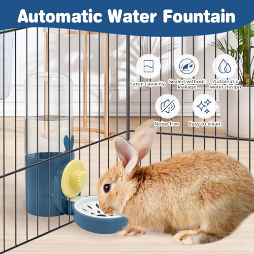 kathson Rabbit Water Dispenser for Cage 17 Oz Hanging Guinea Pig Water Bottle No Drip Gravity Automatic Bunny Water Bottle No Leak Small Animal Water Bottle for Chinchilla Ferret Hamster (Dark Blue) - color: Dark Blue