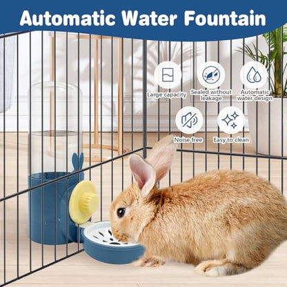 kathson Rabbit Water Dispenser for Cage 17 Oz Hanging Guinea Pig Water Bottle No Drip Gravity Automatic Bunny Water Bottle No Leak Small Animal Water Bottle for Chinchilla Ferret Hamster (Dark Blue) - color: Dark Blue