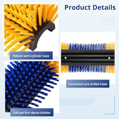 4 Pack Livestock Scratch Brush with Screws, Horse Scratching Post Goat Scratcher Brushes, Full Massage Grooming Brush for Cow, Cattle, Sheep, Pig Back Itching Relieve, 17.1 x 7.2 Inch