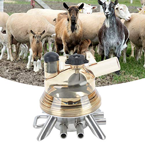 160cc Milking Claw for Cow and Sheep, Stainless Steel Base Milk Collector Tool, Durable PC Material with Closed Valve and Straight Buckle for Farm Milking Machine