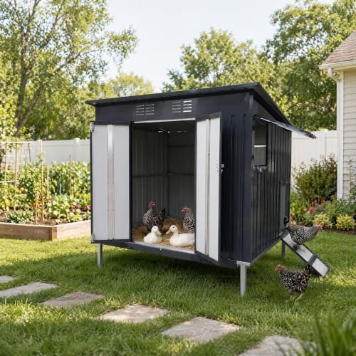 Outdoor Chicken Coop, Pull Out Waste Trays, Raised Base & Ventilated Window