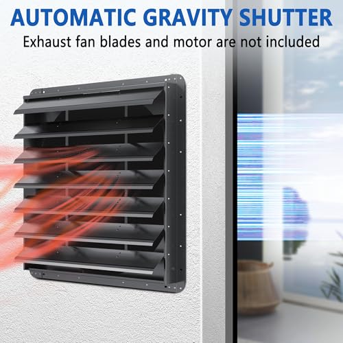 30 Inch Galvanized Sheet Spraying Automatic Exhaust Shutter Louver Vent (No Fan Blades and Motor) for Home Attics, Workshops, Barn, Greenhouse - size: 30 Inch
