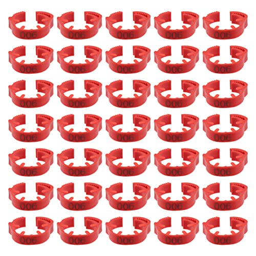 100 Pack Poultry Leg Bands - Durable Numbered Chicken and Duck Identification Rings for Easy Breed Management(Red,3 Packs) - color: Red, size: 3 packs