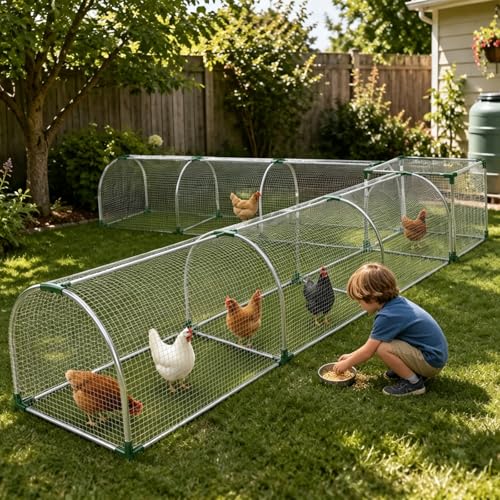 Chicken Run Corner Extension 27.5"x27.5"x23.6", Outdoor Square Coop Fence Connector Add-On for Chickens, Ducks & Rabbits - size: 27.55X27.55X23.62in