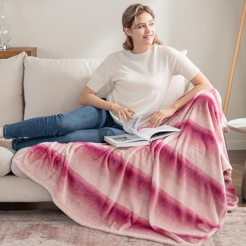 Berkshire Blanket-Classic Heavyweight Soft Printed VelvetLoft® Plush Throw Blanket, Cozy and Fuzzy, Purple Pitch, 50in x 70in - color: Purple Pitch, size: Throw/Throw XL