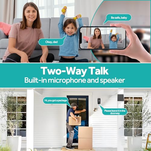 Noonkey 2 Pack Solar Security Camera Outdoor Wireless, 4MP HD Full Color Night Vision, 2.4/5GHz WiFi Home Security Camera with AI Motion Detection & Siren, 2-Way Audio, Alexa, No Wiring, Weatherproof