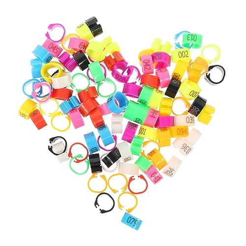 Homoyoyo 100pcs Identification for Pigeons Poultry Plastic Leg Bands for Birds Easy to Use Foot Clips for Marking Differentiating Breeds Mixed Colors