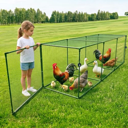 Heavy Duty Chicken Tunnel - 6-Section Portable Chicken Run with PVC Coated Wire Mesh & Steel Frame, Outdoor DIY Chicken Tunnel for Yard, Predator-Proof (1, 73 * 24 * 24 inches) - size: 73*24*24 inches