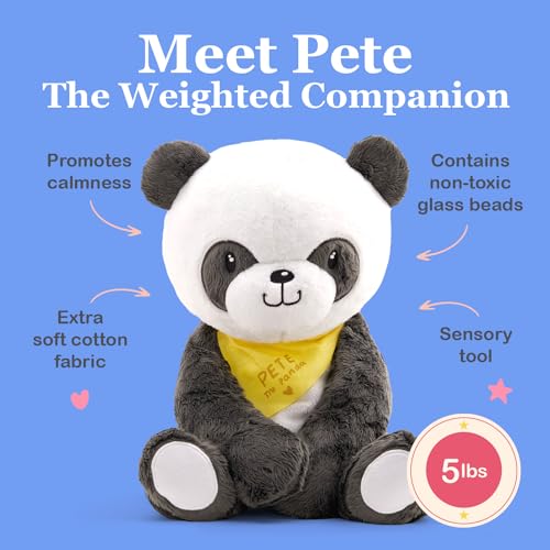 Lilly's Love Weighted Stuffed Animals for Adults & Kids — 5lb Calming Panda Plush for Anxiety, ADHD & Sensory | Machine Washable Weighted Stuffed Animal w/Removable Insert | Pete The Panda - color: Panda