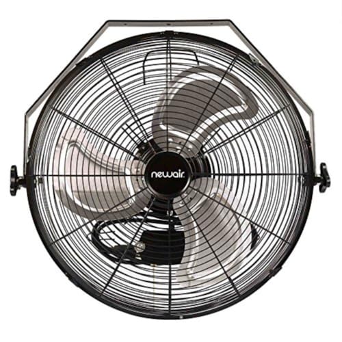 NewAir 18 in. Wall-Mounted High Velocity Fan | Powerful 3,000 CFM Industrial Fan for Garage, Workshop & Commercial Use | 3 Speeds, Sealed Motor, ETL Listed
