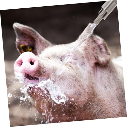 UPKOCH Stainless Steel Pig Waterer Nozzle Ergonomic -Splash Drinking Dispenser for Livestock Farms Automatic Nipple Waterer for Portable and Easy to Install