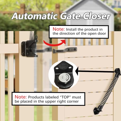 HOME MASTER HARDWARE 14" Gate Spring Self Closing Outdoor, Heavy Duty Gate Springs Black,Automatic Gate Closer for Wooden and Vinyl Fence, Adjustable Tension Door Springs to Close Door(Steel,2 Pack) - size: 14 Inch