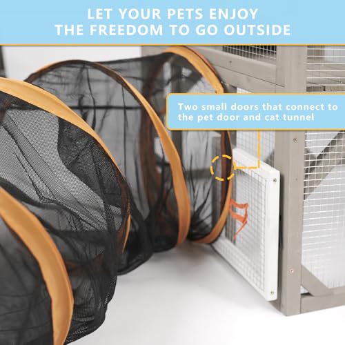 Ketive Catio Outdoor Cat Enclosure Large Window Cat House Walk in Kitty Cage with Multi-Level Platforms, Waterproof Roof for Mulitiple Cats (59" L x 29.5" W x 67.7" H) - size: 59.0"L x 29.5"W x 67.7"H