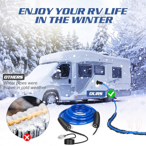 30FT RV Heated Water Hose, Lead and BPA-Free,1/2 Inner Diameter, Anti-Freezing Temperature Drops to -45°F, a Great RV Accessory for Campers, Livestock, and Agriculture (30FT) - size: 30FT
