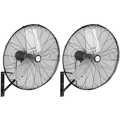 BILT HARD 6500 CFM 24in. High Velocity Industrial Wall Mounted Fan, 3-Speed Oscillating Heavy Duty Air Circulator for Commercial Use, Garage, Warehouse, Factory and Jobsite, 2 Pack - size: 24 in.