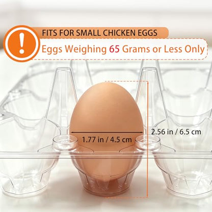 100 Pack 3x4 Plastic Egg Cartons Bulk 12 Count Clear, Reusable Stackable Dozen Chicken Eggs Containers Holders for Storage, Family, Farm Markets and Commercial Display - size: 3x4 Grid