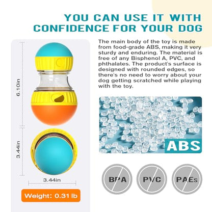 BSISUERM Dog Treat Dispensing Puzzle Toy Adjustable Food Dispenser Slow Feeder Puppy Enrichment Rolling Ball Pet Interactive Chase Toys Stimulating Game for Small Medium Dogs Gift to Keep Them Busy - color: Orange - Single - Standard