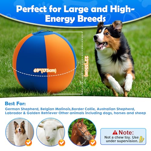 Herding Ball for Dogs 22", Durable Dual-Layer Herding Ball for Australian Shepherds, Outdoor Training Toy for Medium & Large Breeds, Ideal for Herding Dog Exercise