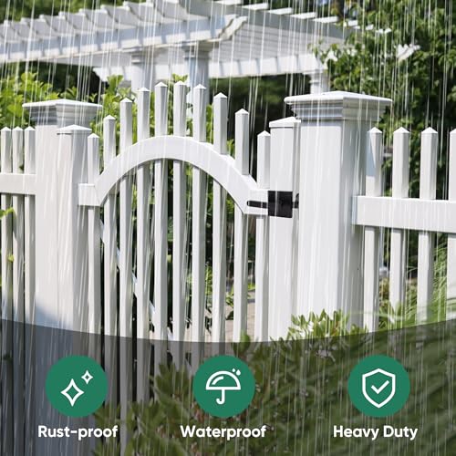 JUBEST Double Side Gate Latch, Heavy Duty Swinging Door Latch Gate Hardware for Left Inswing Outdoor Fence, Wooden Gates, Pool Gate, Backyard, Garden - size: GL01