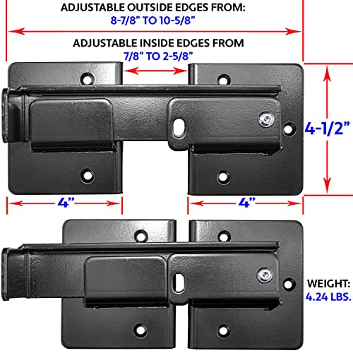 Jake Sales Double Gate Flip Sentry Gate Latch-Flip Latch, Latches Two Gates Together & can be Padlocked for Added Security-Heavy Duty Double Gate Latch is Powder Coated Black & has Bolt Gate Hardware - size: Dumpster Flip Latch - Each