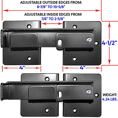 Jake Sales Double Gate Flip Sentry Gate Latch-Flip Latch, Latches Two Gates Together & can be Padlocked for Added Security-Heavy Duty Double Gate Latch is Powder Coated Black & has Bolt Gate Hardware - size: Dumpster Flip Latch - Each