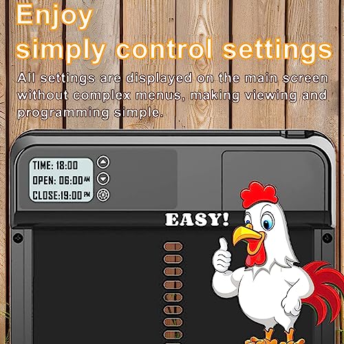 Automatic Chicken Coop Door Aluminum Auto Coop Door Opener with Timer Control LCD Display Chicken Coop Door