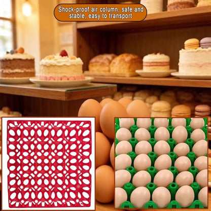 8 Pack Reusable Plastic Egg Trays, 30-Count Stackable Egg Crates for Chicken Farmers, Home Storage & Shipping (4 Colors)