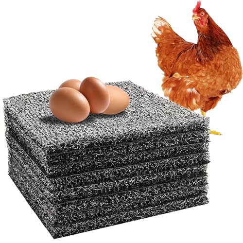 DRQ 8 Pcs Nesting Pads for Chicken Coop - Washable Chicken Nesting Pads, Reusable Chicken Coop Accessories for Hen Laying Mats 12"×12" (Gray) - color: Grey