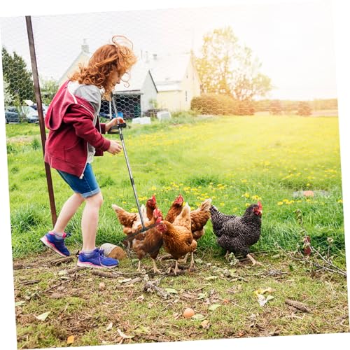 Metal Scooper with Long Handle Chicken Coop Cleaning Shovel Heavy Duty Poultry Manure Scoop for Farm and Home Use 38cm