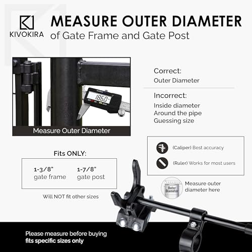 Chain Link Gate Latch – ONLY Fits 1-3/8" Gate Frame x 1-7/8" Gate Post – Pool Gate Latch, Pool Gate Lock, Child Proof Gate Latch, Child Proof Chain Link Gate Latch – (Not for 1-5/8" Gate Frame)