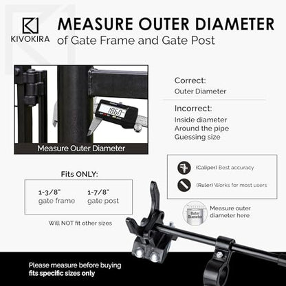 Chain Link Gate Latch – ONLY Fits 1-3/8" Gate Frame x 1-7/8" Gate Post – Pool Gate Latch, Pool Gate Lock, Child Proof Gate Latch, Child Proof Chain Link Gate Latch – (Not for 1-5/8" Gate Frame)