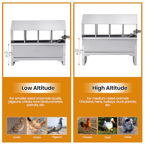 Automatic Chicken Waterer Stainless Steel Chicken Water Dispenser | Poultry Waterer | Chicken Watering System with Float Valve | for Duck Pigeon Goose Turkey Backyard Chicken Coop Home Farm
