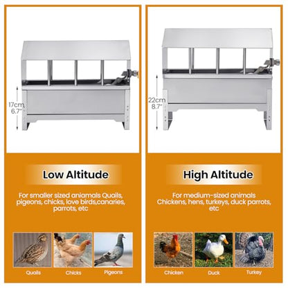Automatic Chicken Waterer Stainless Steel Chicken Water Dispenser | Poultry Waterer | Chicken Watering System with Float Valve | for Duck Pigeon Goose Turkey Backyard Chicken Coop Home Farm