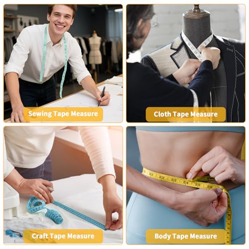 6 Packs Soft Measuring Tape for Body Measurements, Wider Dual Scale 60 Inch Tape Measure Body Measuring Tape for Fabric Cloth Sewing Waist Tailor Craft Weight Loss, Yellow - color: Yellow