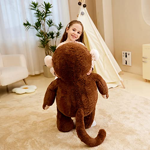IKASA Giant Monkey Stuffed Animal Plush Toy,Large Big Jumbo Soft Toys,30" Huge Size Cute Fluffy Plushy Fat Oversized Plushie,Gifts for Kids Girls Boys - style: Monkey