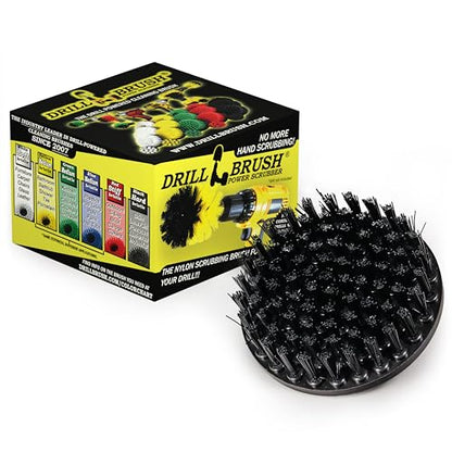 Industrial Cleaning Supplies: 5-Inch Flat Black Ultra Stiff Bristles Spin Brush - Electric Spin Scrubber BBQ Grill Brush for Deep Cleaning - Rust Removal - Power Cleaning Brush - Garage Floor Scrubber