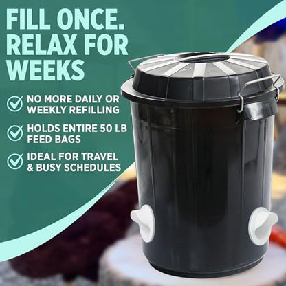 The Original Poultry Pro DIY Chicken Feeder Kit - As seen on Shark Tank, 3 Ports, Waterproof Seal Bushings & Hole Saw, Poultry Feed, Use for Buckets, Barrels, Bins & Troughs (Bucket Not Included) - style: Original Feeder 3 Pack