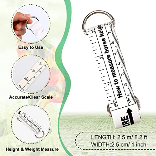 Konohan Horse Measuring Tape for Height and Weight Multifunctional Horse Weight Tape Portable PVC Weight Measure for Horses, 8.2 Feet Long - style: Horse