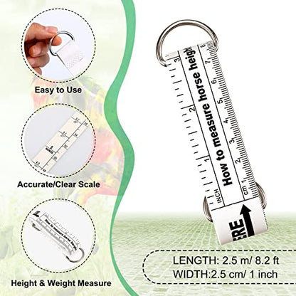 Konohan Horse Measuring Tape for Height and Weight Multifunctional Horse Weight Tape Portable PVC Weight Measure for Horses, 8.2 Feet Long - style: Horse
