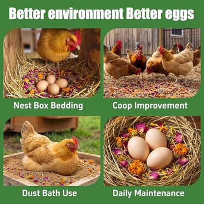 Premium Chicken Nesting Herbs (42oz Bulk Bag) – Calms Hens, Boosts Egg Laying, Natural Floral Scent, Freshens Coop, Nesting Herbs for Chicken Coop Pads & Bedding, Backyard Chicken Essential