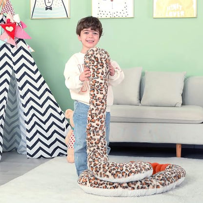 IKASA Giant Snake Stuffed Animal Plush Toy,106" Large Rattlesnake Cute Jumbo Soft Toys,Huge Big Size Fluffy Plushy Fat Plushie,Gifts for Kids - style: Snake