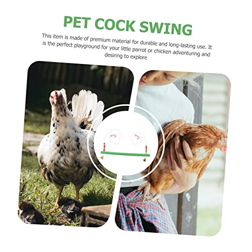 POPETPOP Pet Chicken Climbing Frame Wooden Swing Toy Perch Hen and Rooster Adventure Stand