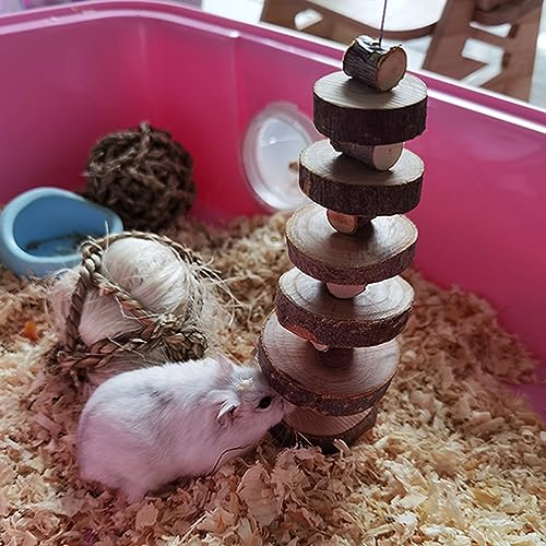 LWINGFLYER Small Animal Chews Toy Natural Apple Wood Block Cage Hanging Molars Treats Snack for Hamsters Rabbits Bunny Bird Parrots Chinchilla Guinea Pig Gerbils Squirrels (4pcs Natural Apple Wood) - color: 4pcs Natural Apple Wood