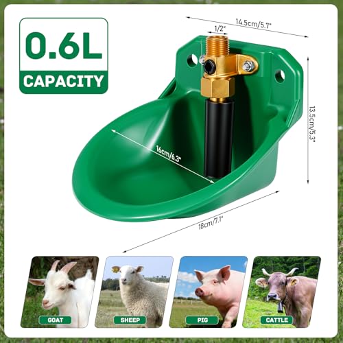 Automatic Goat Waterer Automatic Sheep Water Bowl Touch-Activated Waterer Animal Livestock Water Dispenser for Goat Sheep Pig Piglet Calf Dog