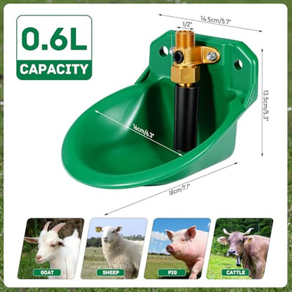 Automatic Goat Waterer Automatic Sheep Water Bowl Touch-Activated Waterer Animal Livestock Water Dispenser for Goat Sheep Pig Piglet Calf Dog