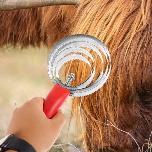 VANZACK 2Pcs Horse Hair Brush Durable Cattle Grooming Brush for Efficient Hair Removal Lightweight Comfortable Handle for Horse and Livestock Care