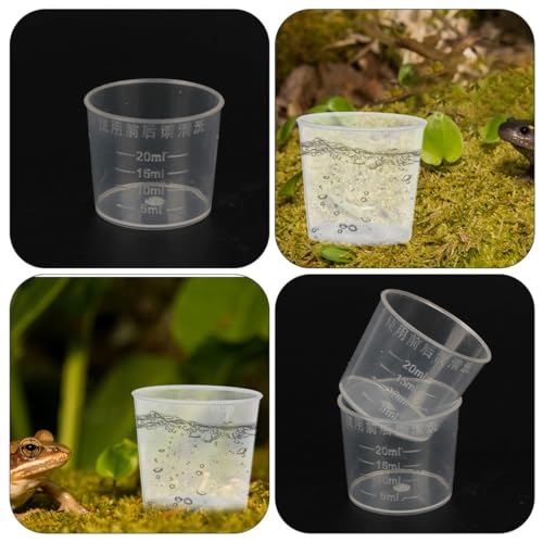 HEMOTON 30pcs Reptile Feeding Cups Set 20ml Graduated Measuring Bowls for Lizard Gecko Water and Food Feeder Pet Terrarium Supplies
