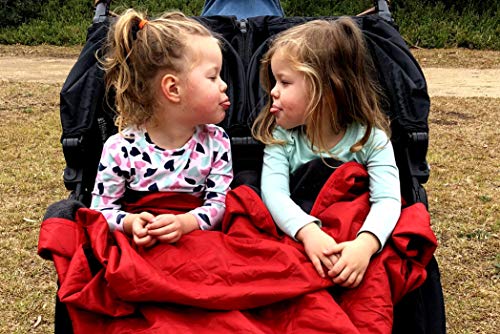 DOWN UNDER OUTDOORS Waterproof 350 GSM Fleece or Sherpa Stadium Blanket | Large Extra Thick, Windproof, Quilted, Machine Washable, Camping Picnic & Outdoor, Beach, Dog, secret pocket, 82 x 55 inches - color: Red